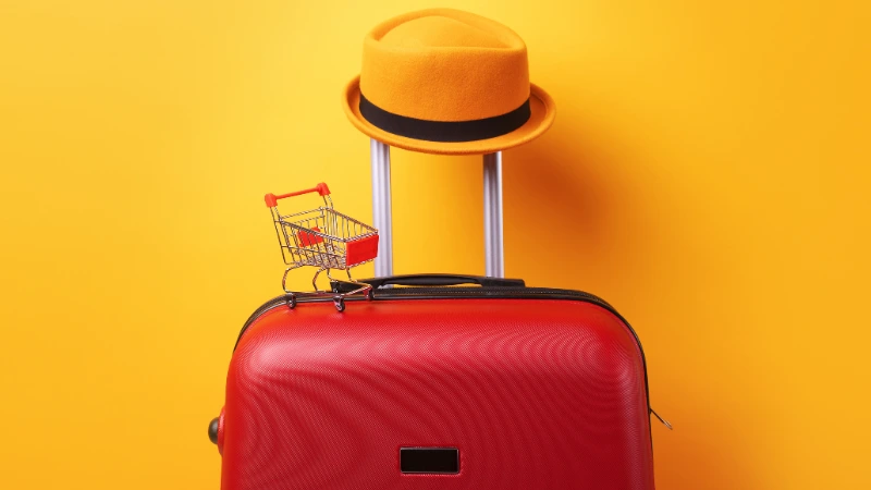 mala de viagem vermelha
